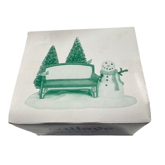 Department 56 Village Park Bench With Snowman & Trees Figurine - Picture 5 of 6